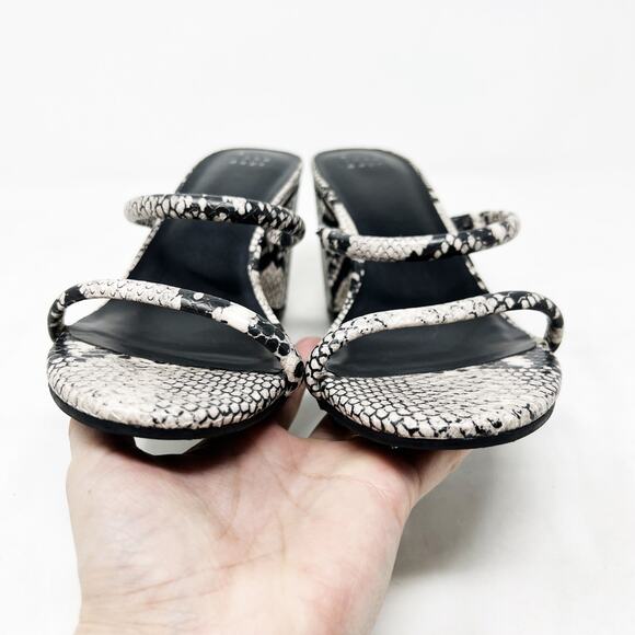 [A New Day] Snake Print Snakeskin Faux Leather Strappy Chunky Block Heels Sz 10 - Picture 4 of 11